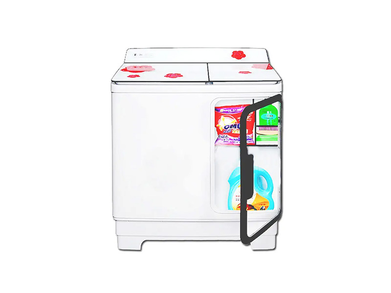 Twin Tub Washer, Glass Top, Steel Drum, Red Cherry,  Red and White color